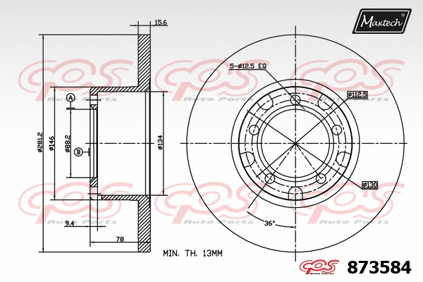 Disque de frein MAXTECH 873584