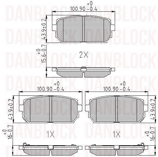 Kit de plaquettes de frein, frein à disque DANBLOCK DB 510665