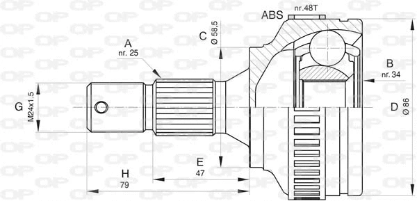 Jeu de joints, arbre de transmission OPEN PARTS CVJ5830.10