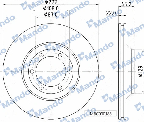 Disque de frein MANDO MBC030188