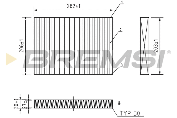 Filtre, air de l'habitacle BREMSI FC0181A