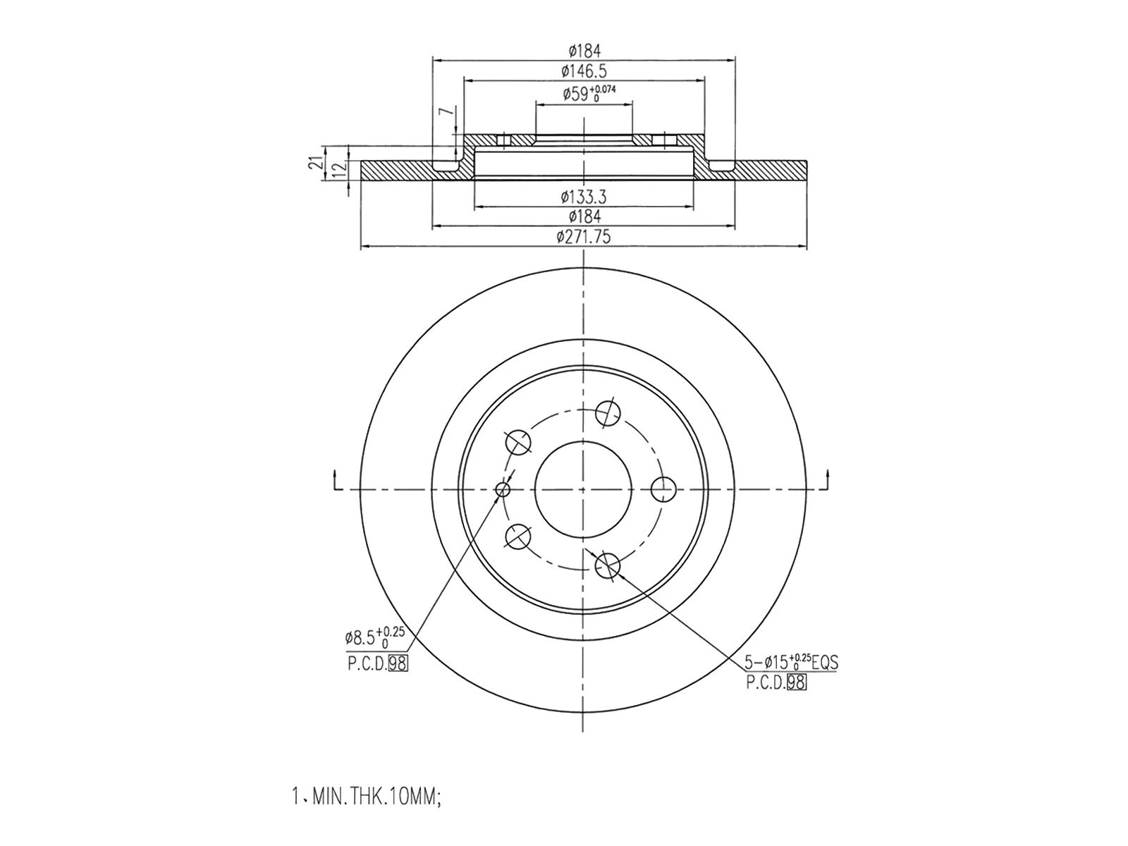 Disque de frein A.Z. Meisterteile AZMT-44-024-1110