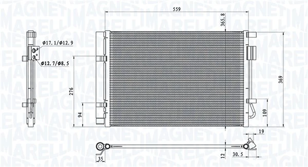 Condenseur, climatisation MAGNETI MARELLI 350203100800