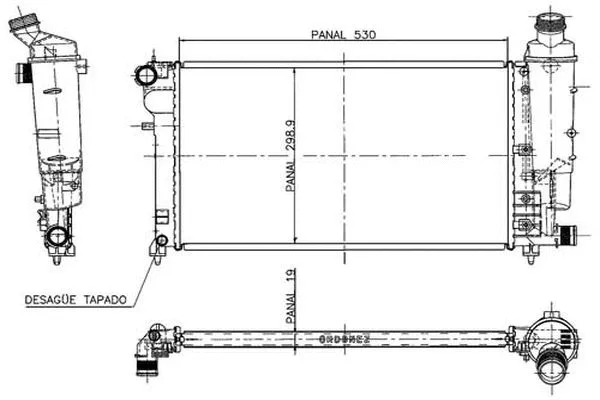 Radiateur, refroidissement du moteur ORDONEZ 1020639808