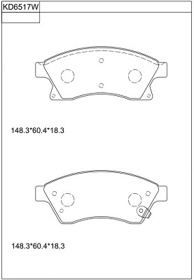 Kit de plaquettes de frein, frein à disque ASIMCO KD6517W