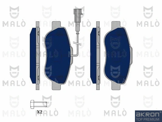Kit de plaquettes de frein, frein à disque AKRON-MALÒ 1050402