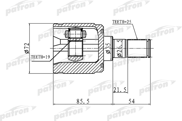 Jeu de joints, arbre de transmission PATRON PCV1344