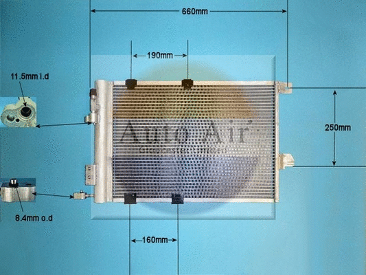 Condenseur, climatisation AUTO AIR GLOUCESTER 16-8013