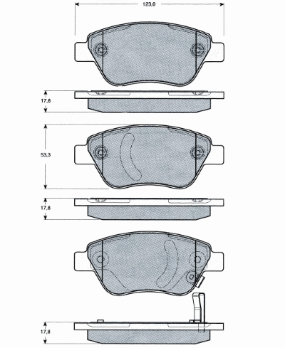 Kit de plaquettes de frein, frein à disque MTR MT521