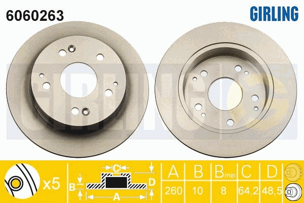 Disque de frein GIRLING 6060263