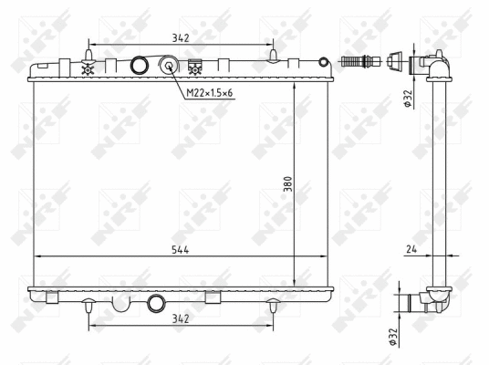 Radiateur, refroidissement du moteur NRF 58226A