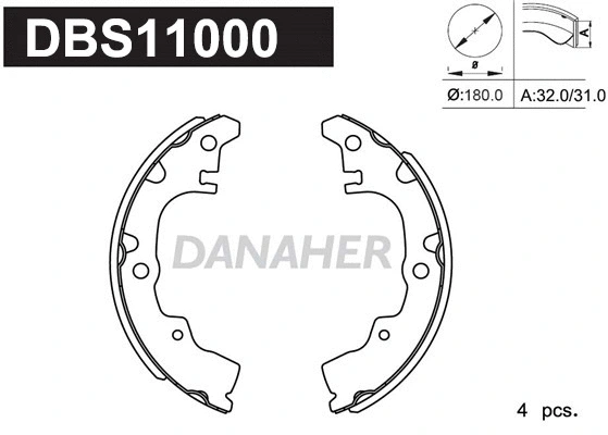 Jeu de mâchoires de frein DANAHER DBS11000