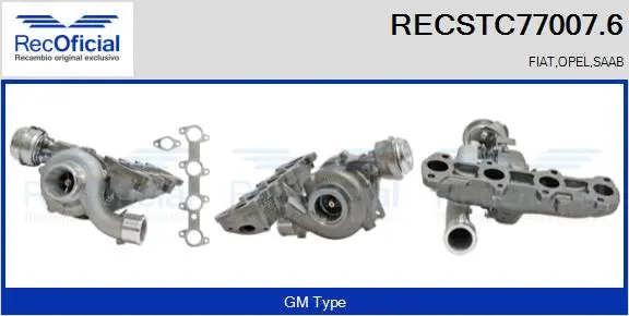Turbocompresseur, suralimentation RECOFICIAL RECSTC77007.6
