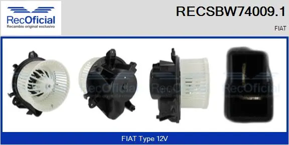 Pulseur d'air habitacle RECOFICIAL RECSBW74009.1