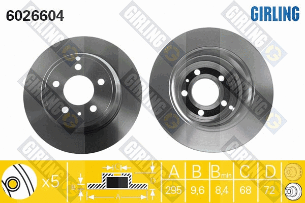 Disque de frein GIRLING 6026604