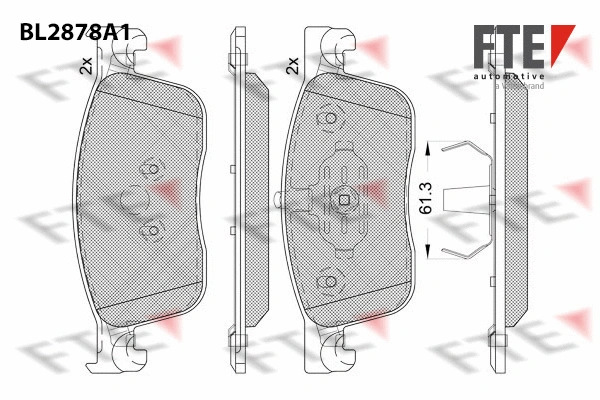 Kit de plaquettes de frein, frein à disque FTE 9011118