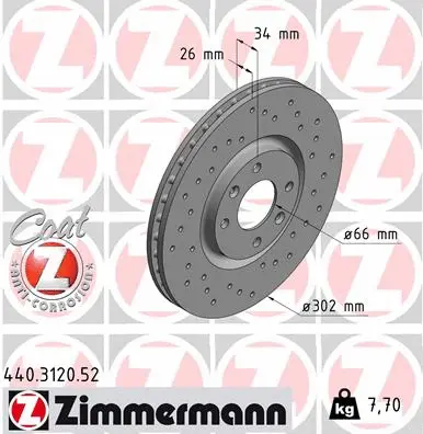 Disque de frein ZIMMERMANN 440.3120.52