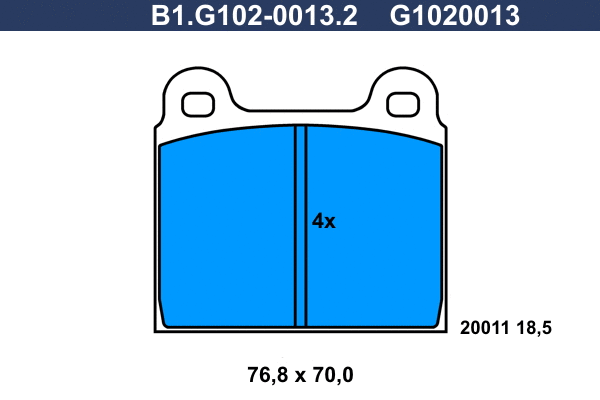 Kit de plaquettes de frein, frein à disque GALFER B1.G102-0013.2