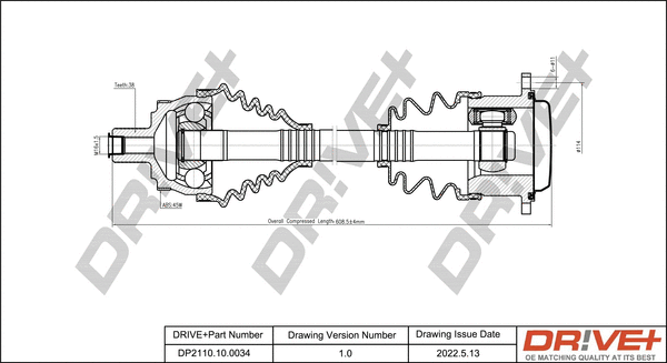 Arbre de transmission Dr!ve+ DP2110.10.0034