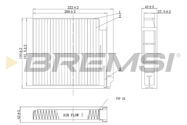 Filtre, air de l'habitacle BREMSI FC0093A