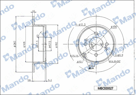 Disque de frein MANDO MBC030027