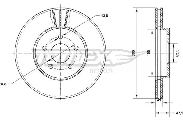 Disque de frein TOMEX Brakes TX 70-44