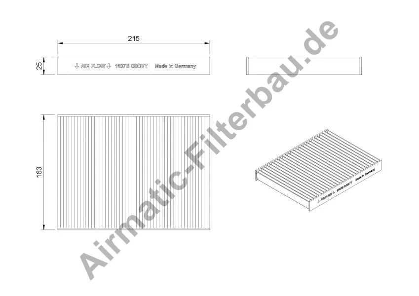 Filtre, air de l'habitacle AIRMATIC Filterbau IF1107B