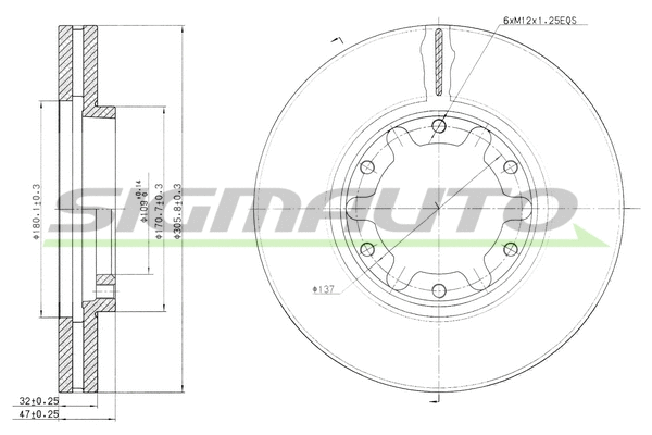 Disque de frein SIGMAUTO DBB552V