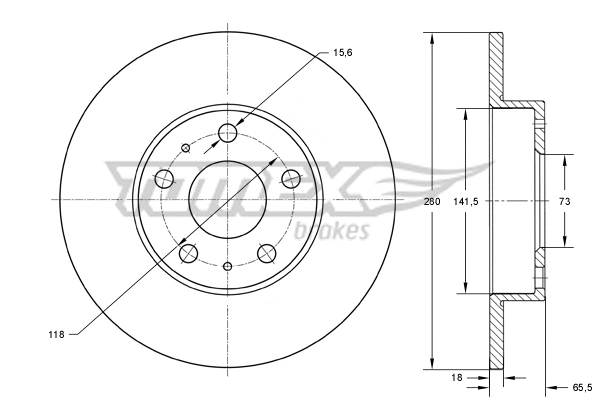 Disque de frein TOMEX Brakes TX 73-46