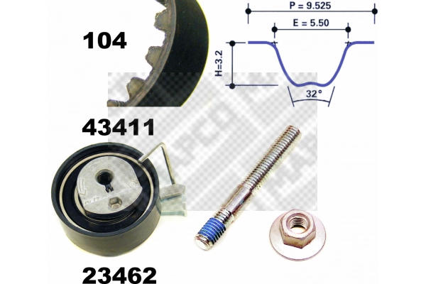 Kit de courroie crantée MAPCO 23411