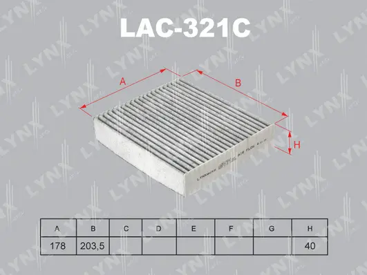 Filtre, air de l'habitacle LYNXAUTO LAC-321C