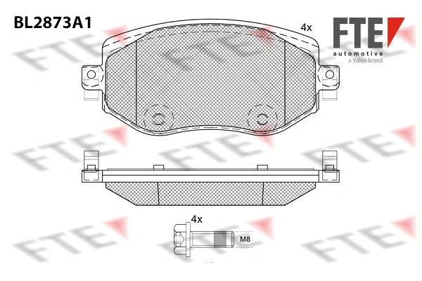Kit de plaquettes de frein, frein à disque FTE 9011113