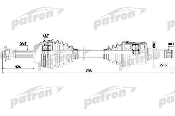 Arbre de transmission PATRON PDS0302