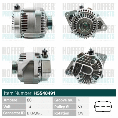 Alternateur HOFFER H5540491