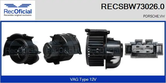 Pulseur d'air habitacle RECOFICIAL RECSBW73026.0