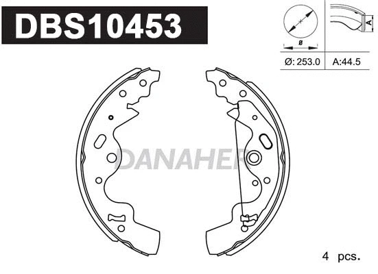 Jeu de mâchoires de frein DANAHER DBS10453