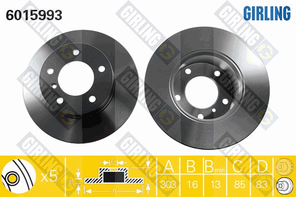 Disque de frein GIRLING 6015993