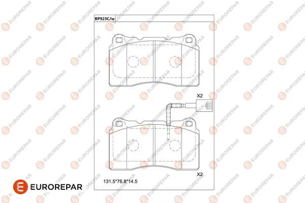 Kit de plaquettes de frein, frein à disque EUROREPAR 1681259480