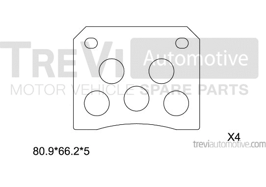 Kit de plaquettes de frein, frein à disque TREVI AUTOMOTIVE PF1587