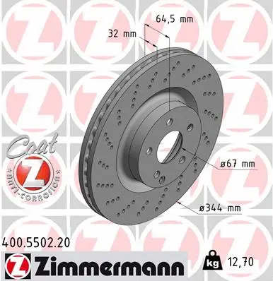 Disque de frein ZIMMERMANN 400.5502.20