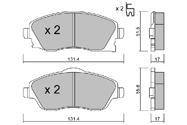 Kit de plaquettes de frein, frein à disque AISIN BPOP-1005