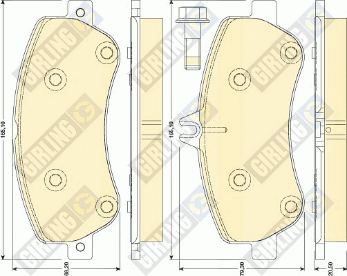 Kit de plaquettes de frein, frein à disque GIRLING 6117984