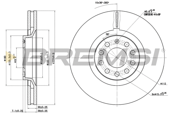 Disque de frein BREMSI CD7705V