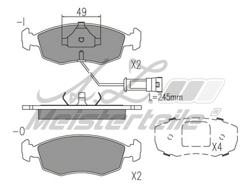Kit de plaquettes de frein, frein à disque A.Z. Meisterteile AZMT-44-022-2248