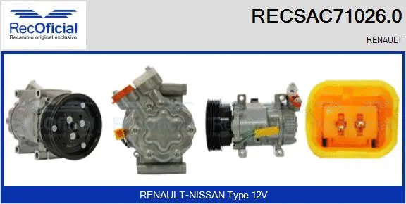 Compresseur, climatisation RECOFICIAL RECSAC71026.0