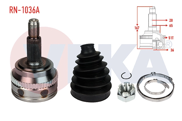 Jeu de joints, arbre de transmission VEKA RN-1036A