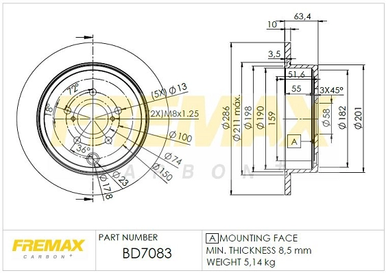 Disque de frein FREMAX BD-7083