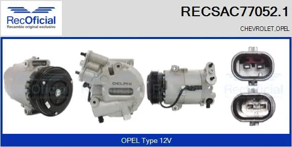 Compresseur, climatisation RECOFICIAL RECSAC77052.1