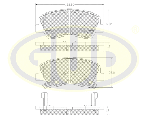 Kit de plaquettes de frein, frein à disque G.U.D. GBP148802