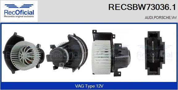 Pulseur d'air habitacle RECOFICIAL RECSBW73036.1